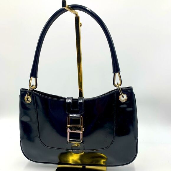 Auth Vtg GUCCI Black Patent Leather Jackie Bag - Picture 1 of 15